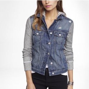 American Eagle Sweatshirt Jean Jacket